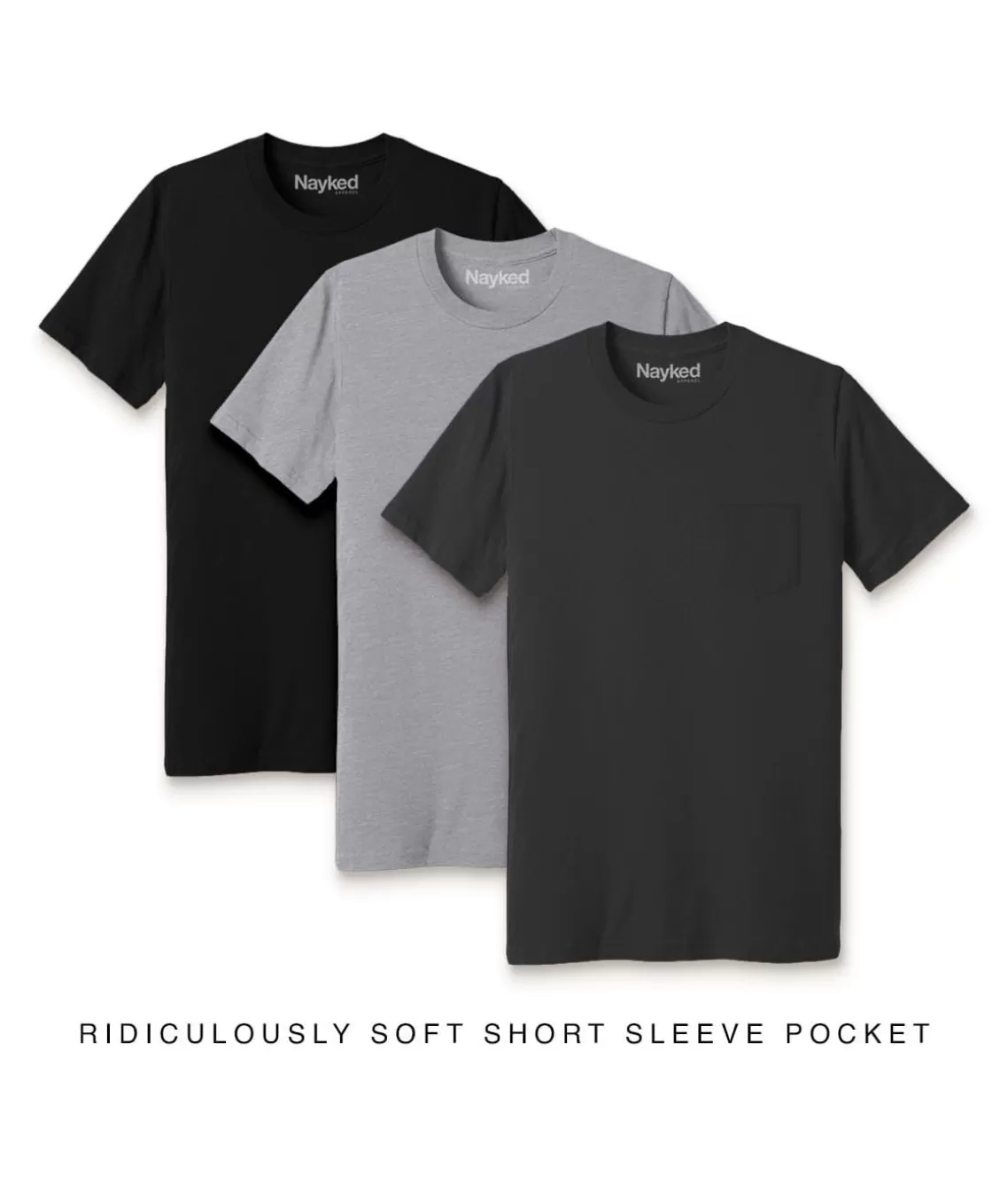 Online Men'S 3Pk Ridiculously Soft 100% Cotton Pocket T-Shirt Favorites Men T-Shirts