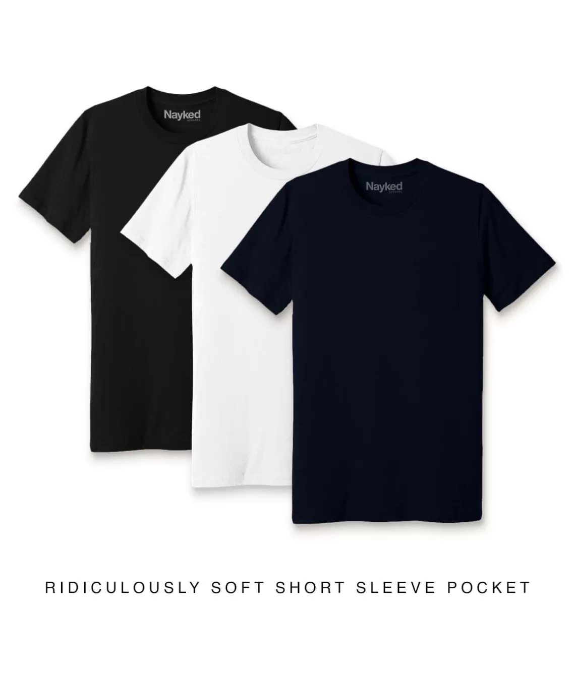 Best Men'S 3Pk Ridiculously Soft 100% Cotton Pocket T-Shirt Favorites Men T-Shirt Packs