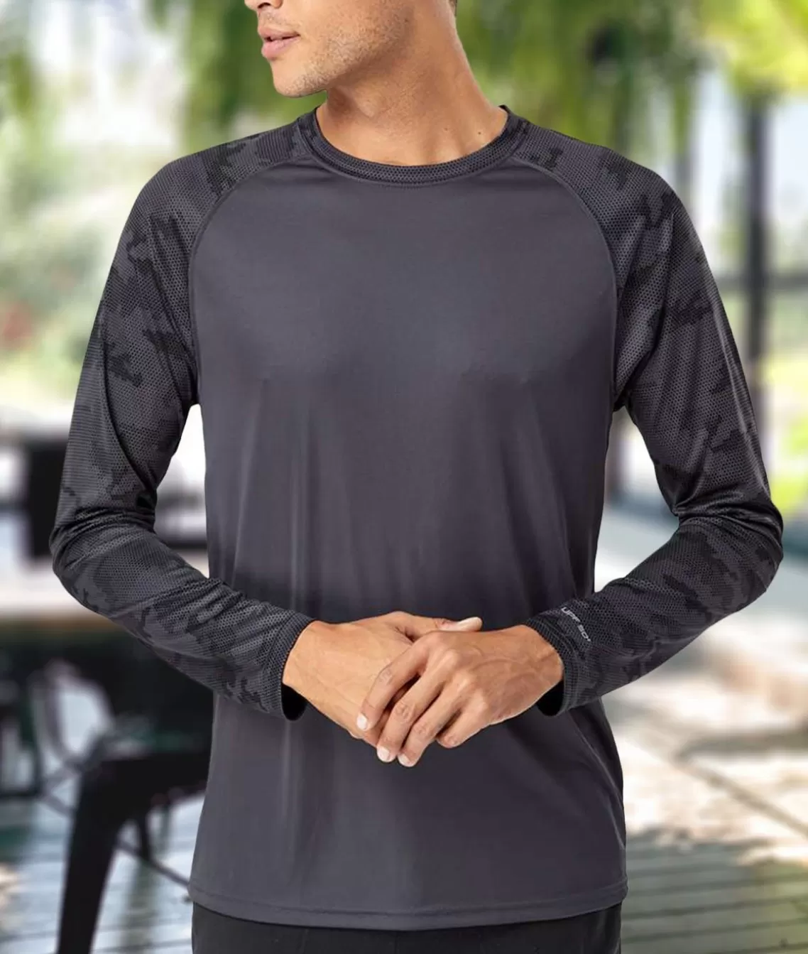 Fashion Men'S Cayman Performance Upf Camo Colorblock Long Sleeve T-Shirt Men Shirts