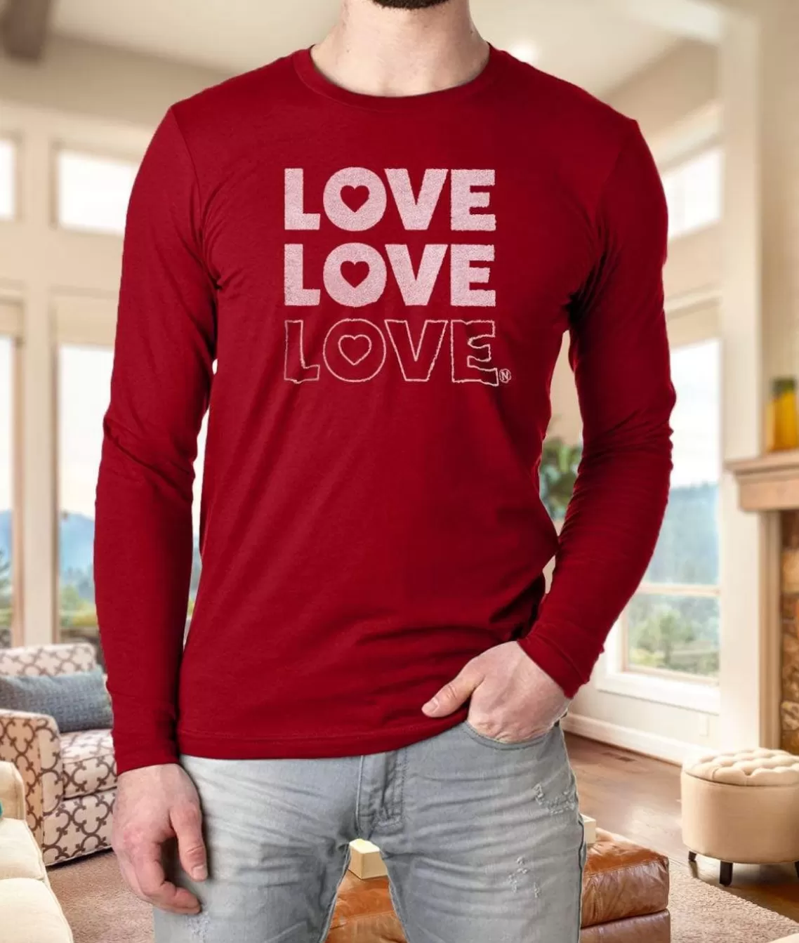 New Men'S Ridiculously Soft Cotton Long Sleeve Graphic Tee | Love Love Love Men Shirts