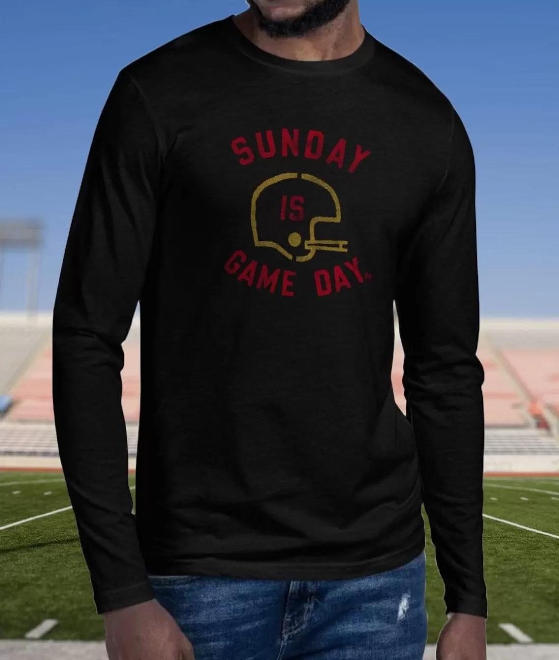 Best Men'S Ridiculously Soft Cotton Long Sleeve Graphic Tee | Sunday Is Game Day Men Shirts