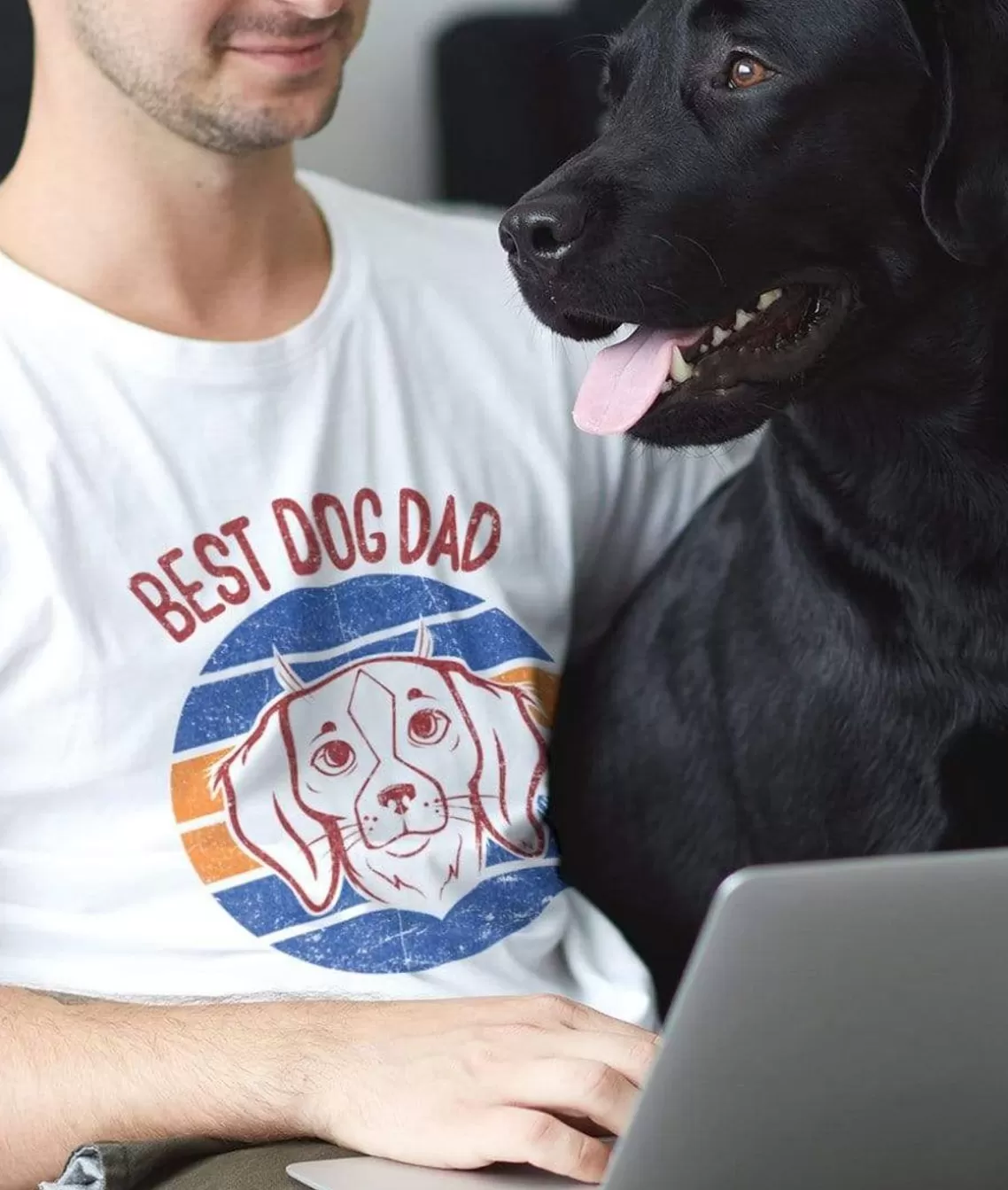 Best Sale Men'S Ridiculously Soft Lightweight Graphic Tee | Best Dog Dad (V2) Men T-Shirts
