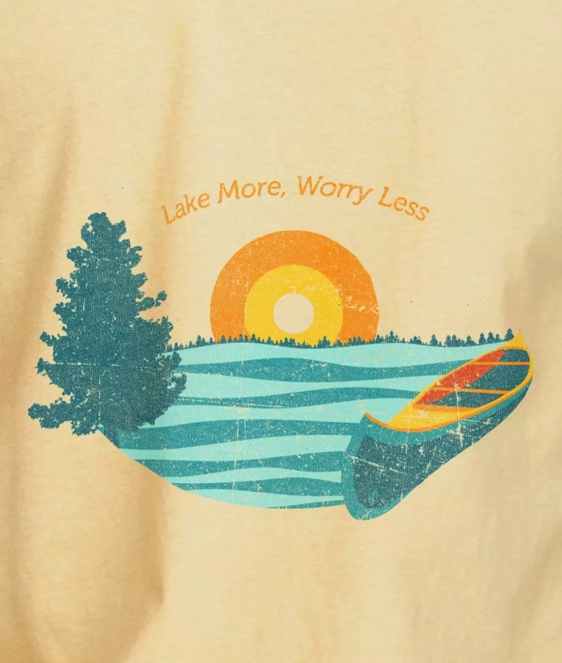 Sale Men'S Ridiculously Soft Midweight Graphic Tee | Lake More Worry Less Men Shirts
