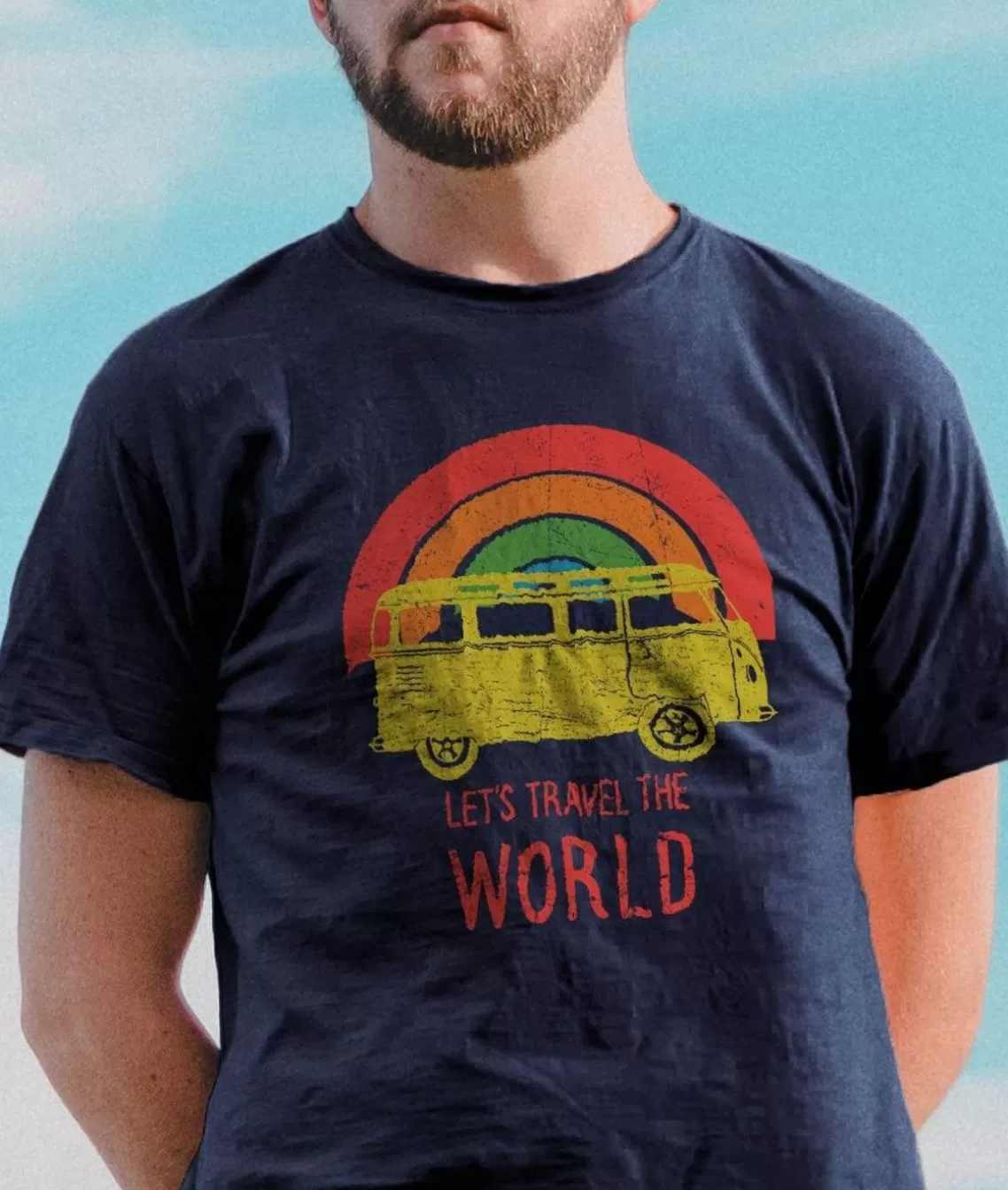 Best Sale Men'S Ridiculously Soft Midweight Graphic Tee | Let'S Travel The World Men Shirts