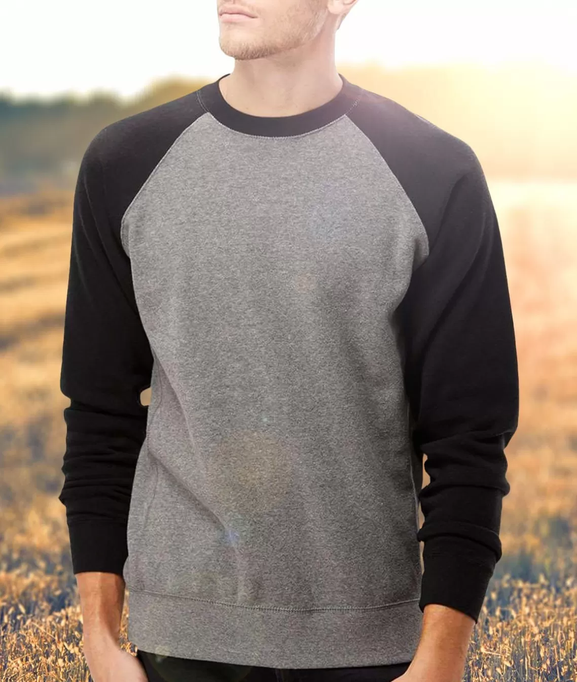 New Men'S Ridiculously Soft Midweight Raglan Colorblocked Pullover Men Workout Wear