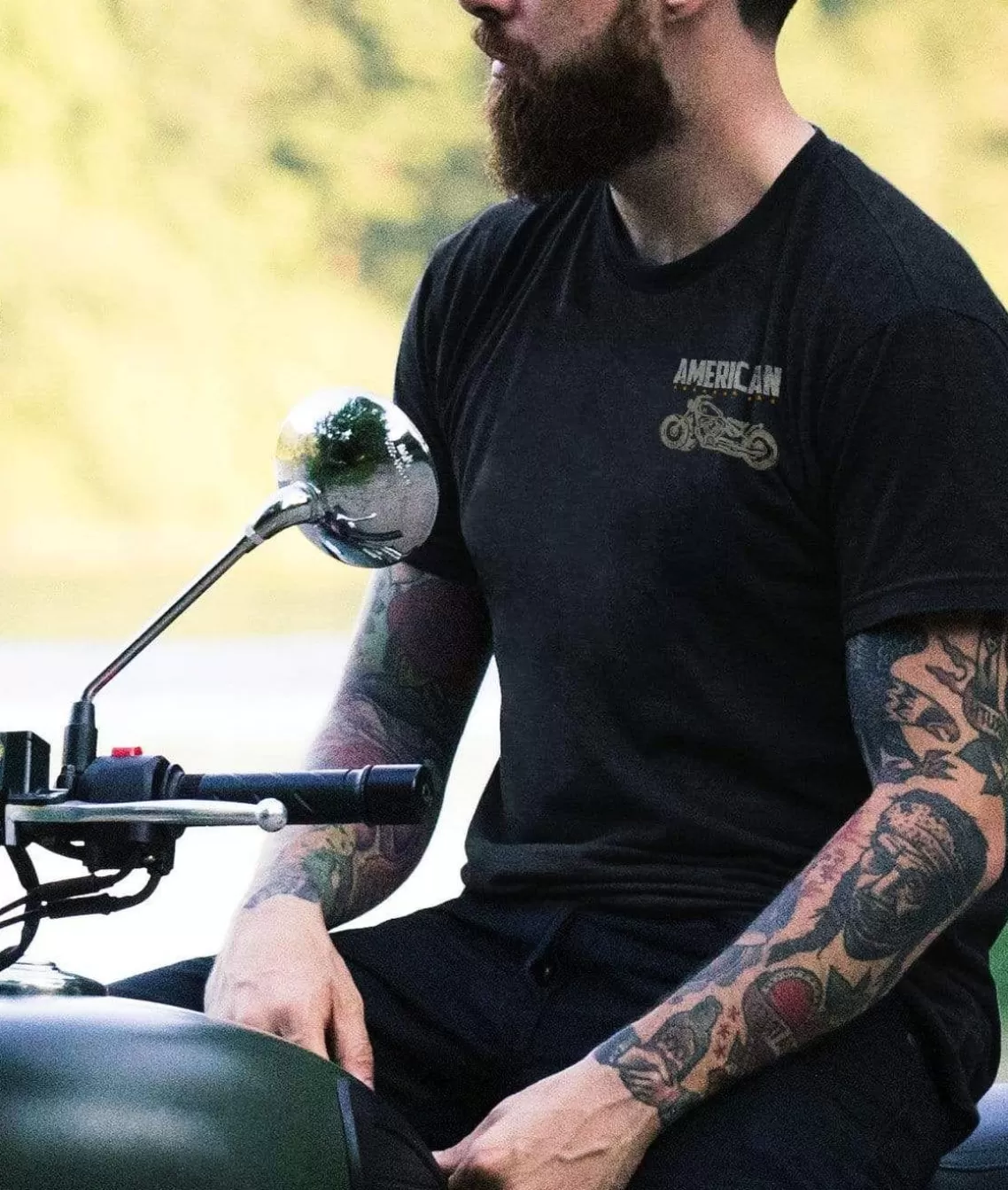 Outlet Men'S Ridiculously Soft Midweight Sueded Graphic Tee | American Motorcycles Men Shirts
