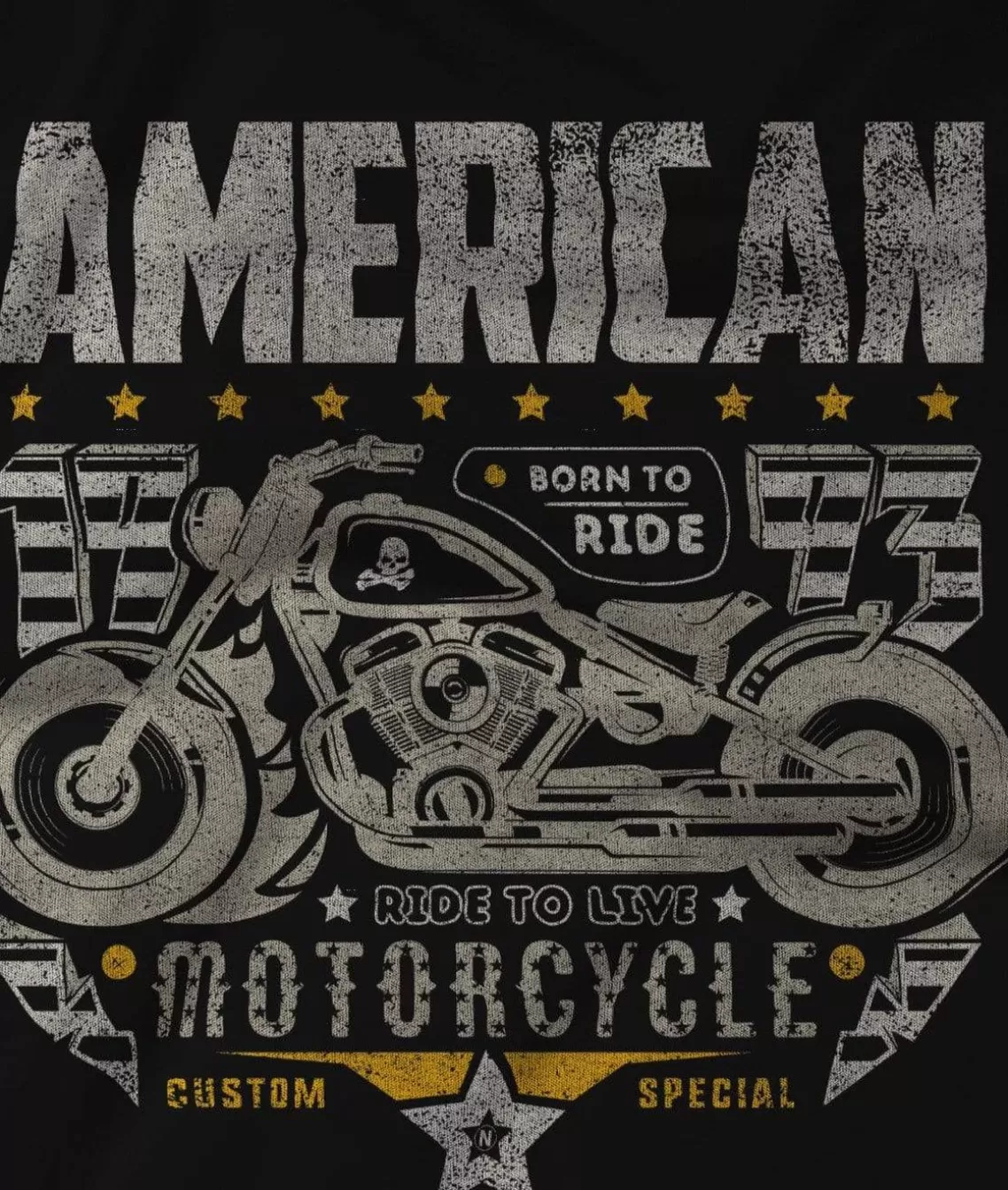Outlet Men'S Ridiculously Soft Midweight Sueded Graphic Tee | American Motorcycles Men Shirts