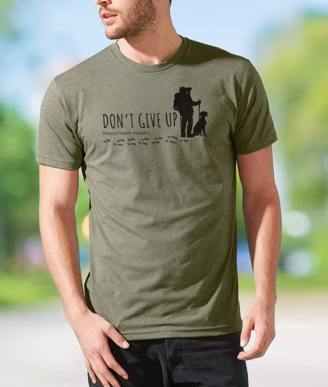 Clearance Ridiculously Soft Crew Neck Graphic T-Shirt | Don'T Give Up-Hike With Your Dog Men T-Shirts