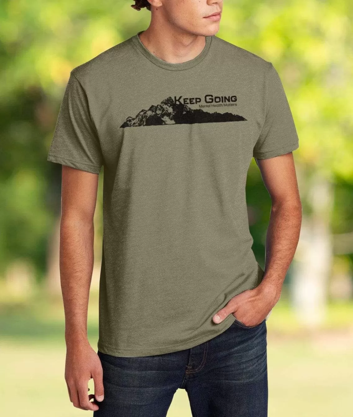 Shop Ridiculously Soft Crew Neck Graphic T-Shirt | Keep Going Mountain View Men Shirts
