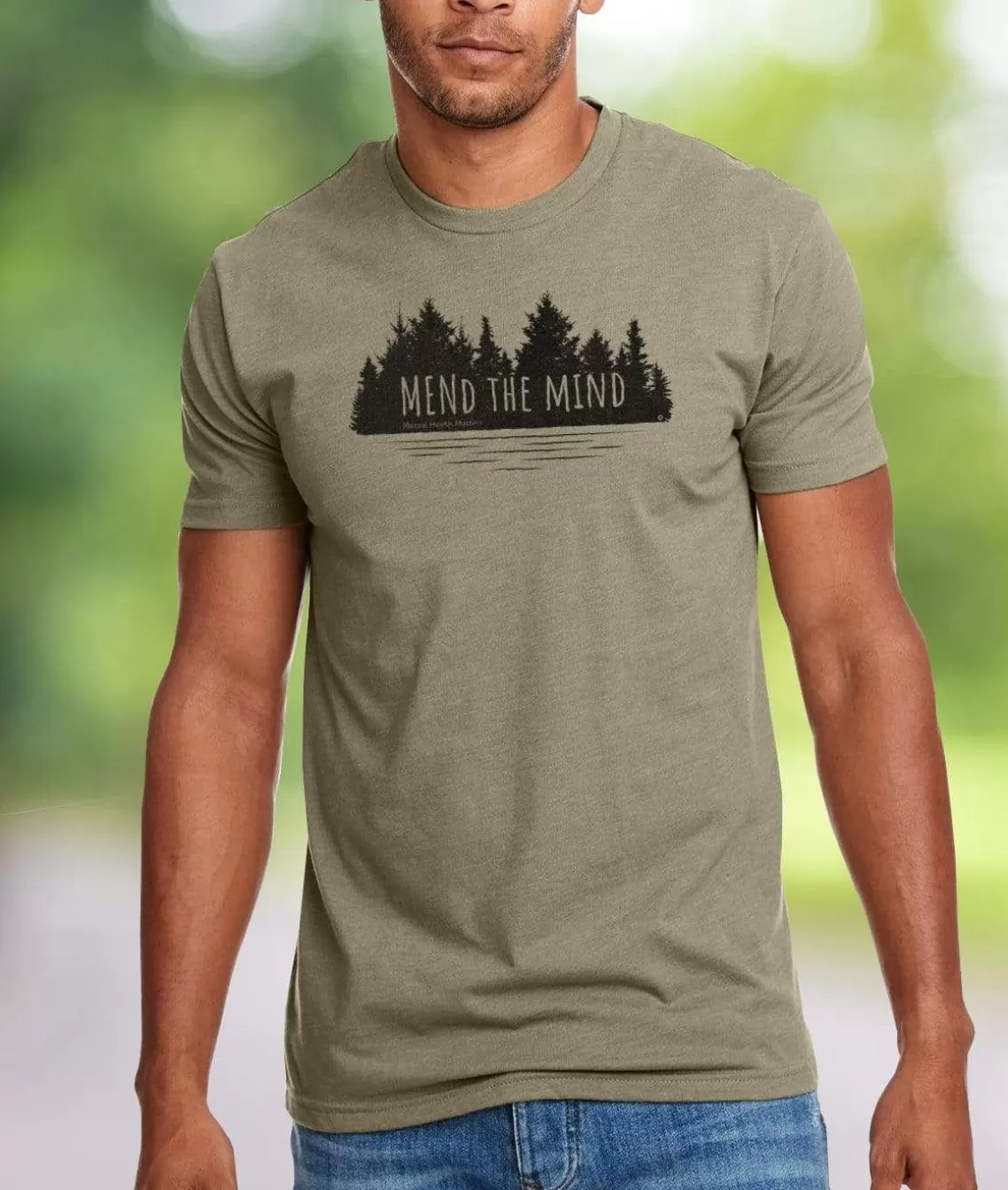 Fashion Ridiculously Soft Crew Neck Graphic T-Shirt | Mend The Mind-Treeline And Lake Graphic Men Shirts