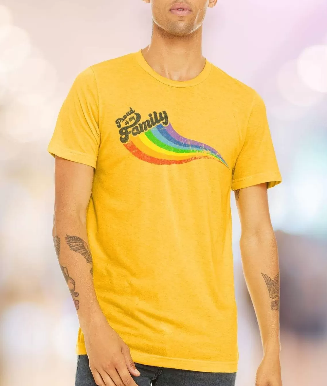 New Unisex Ridiculously Soft Lightweight Graphic T-Shirt | Proud Of My Family Men Shirts