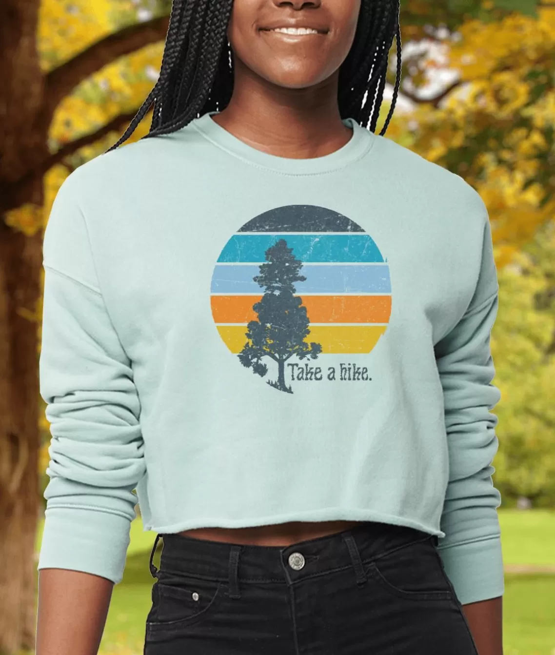 Best Women'S Ridiculously Soft Cropped Graphic Pullover Sweatshirt | Take A Hike Women Tops