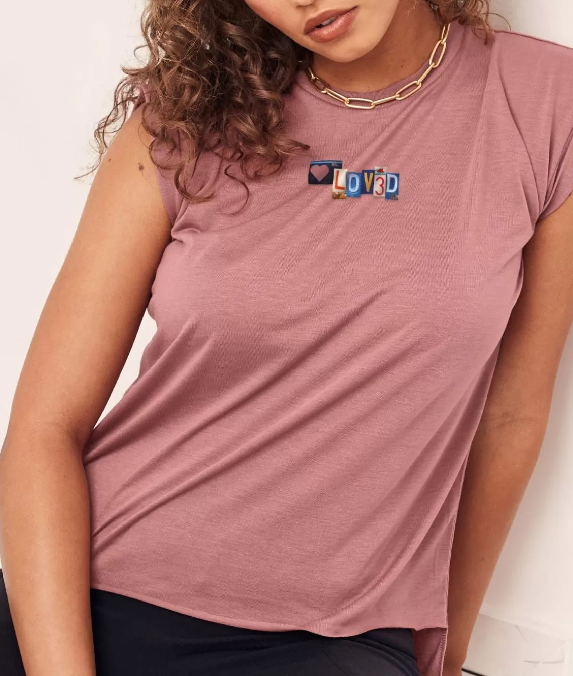 New Women'S Ridiculously Soft Flowy Rolled Cuff Muscle Graphic Tee | Loved Women Tank Tops