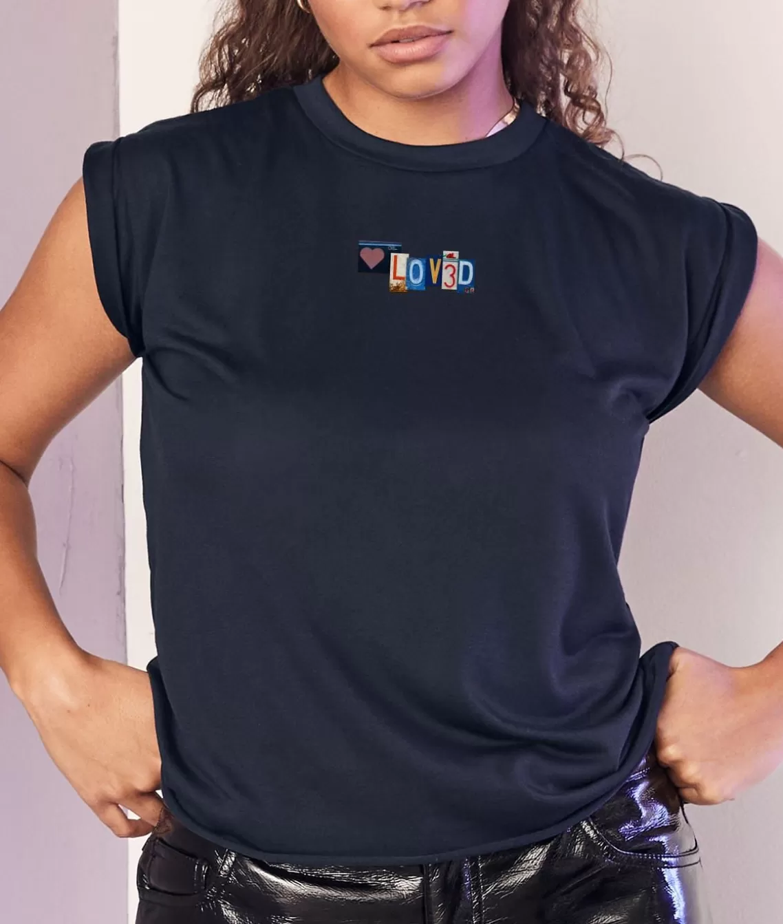 New Women'S Ridiculously Soft Flowy Rolled Cuff Muscle Graphic Tee | Loved Women Tank Tops