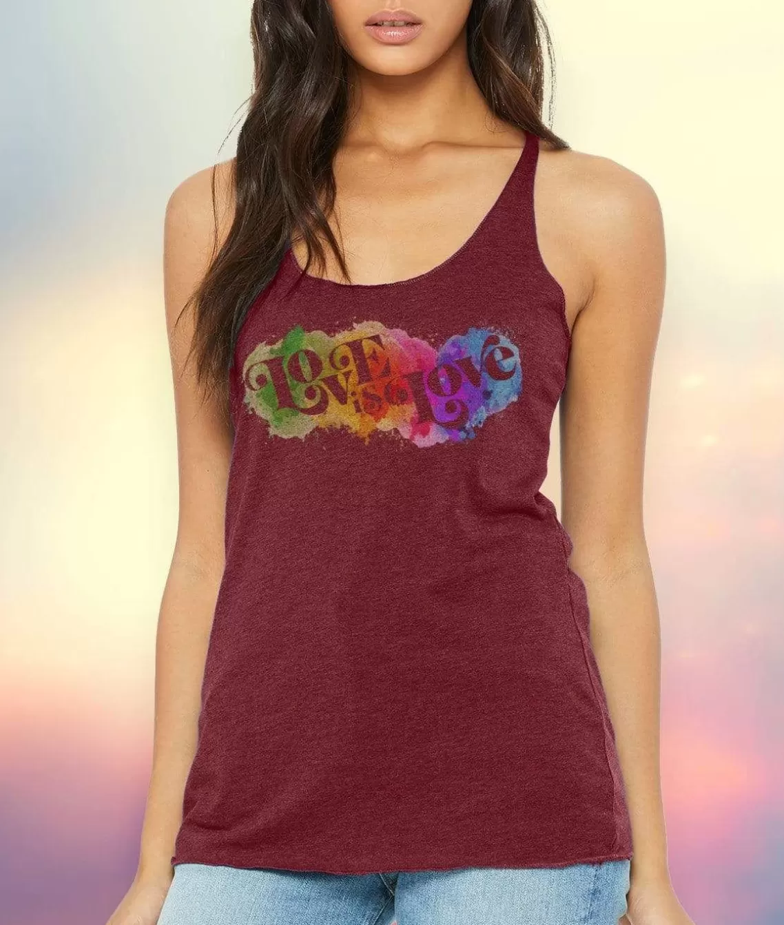 Store Women'S Ridiculously Soft Lightweight Graphic Racerback Tank | Love Is Love Women Tops