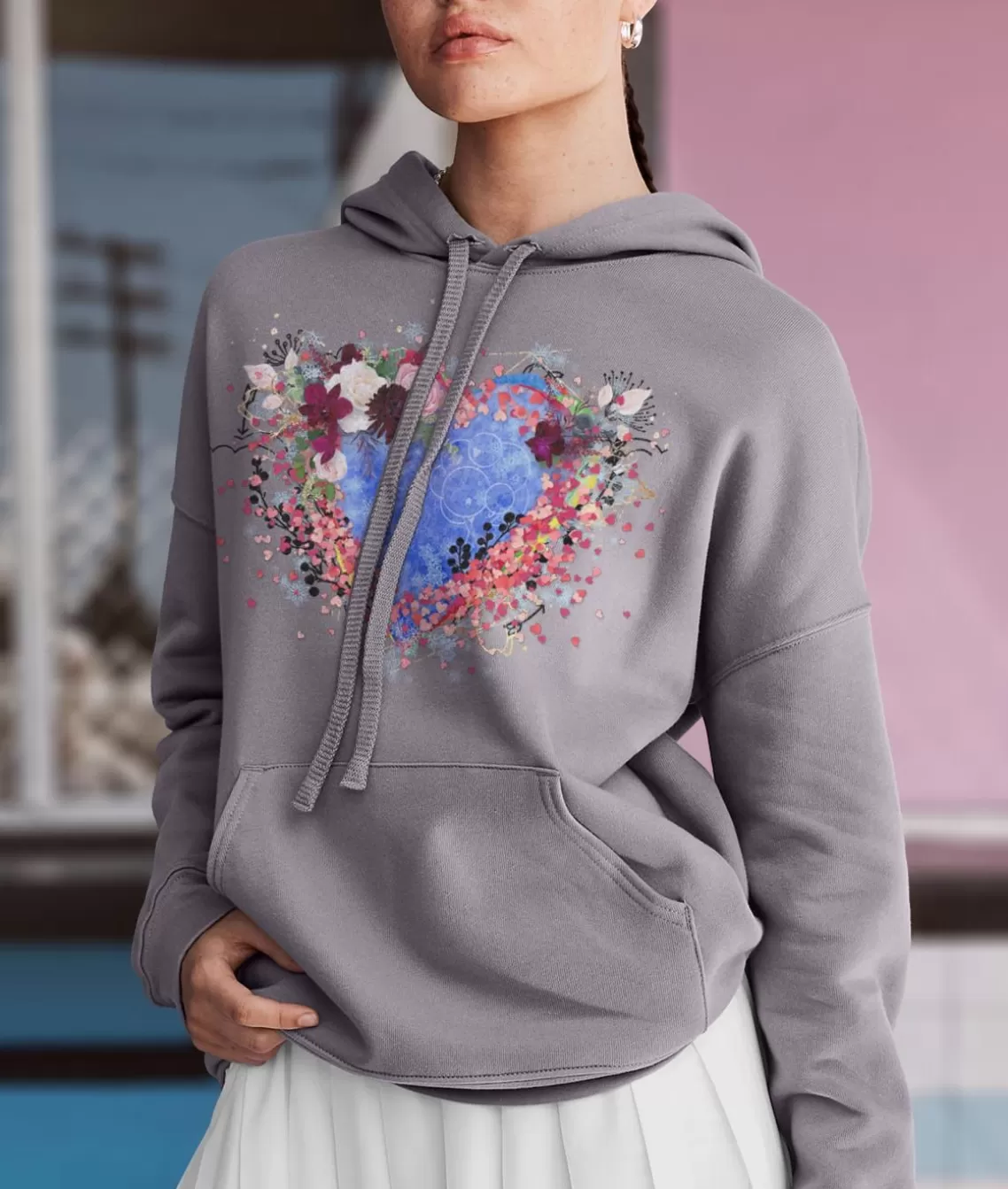 Outlet Women'S Ridiculously Soft Oversized Graphic Fleece Hoodie | Heart Art Women Tops