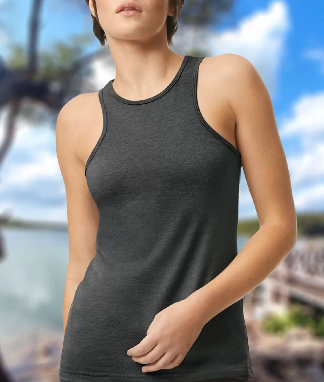 Best Sale Women'S Ridiculously Soft Recycled Racerneck Tank Women Tops