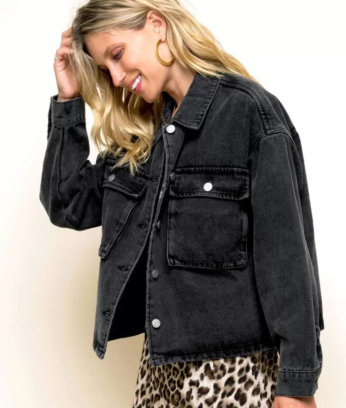 Discount Women'S Vintage Washed Oversized Denim Jacket/Discontinued Women Tops